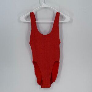 Women's Asos Design Amy Crinkle Low Back Swimsuit OS